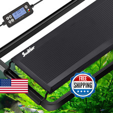 Auto On Off LED Aquarium Light, Full Spectrum Fish Tank Light with LCD Monitor,