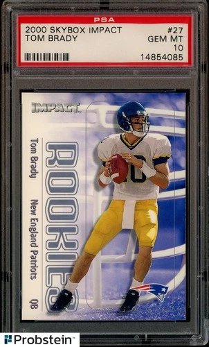 2000 Skybox Impact #27 Tom Brady New England Patriots RC Rookie PSA 10 GEM MINT