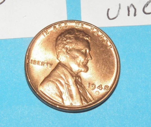 1948        LINCOLN WHEAT CENT   CHOICE RED UNCIRCULATED  #2