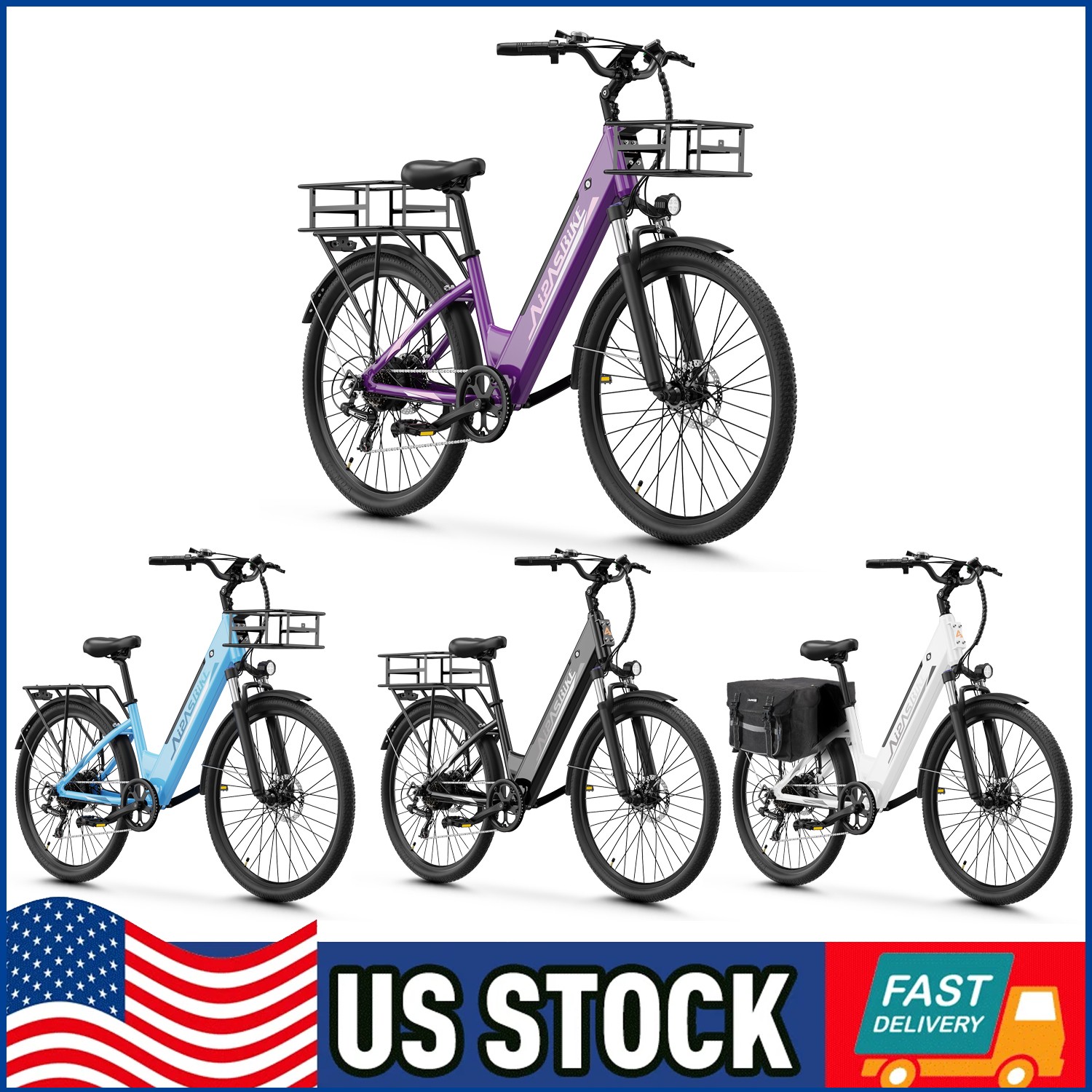 NEW 1100W 26" TIRE ADULTS ELECTRIC BIKE 28MPH 48V 12.8AH CITY EBIKE US