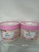 (2) Dove Crushed Pink Himalayan Salt Rose Oil Exfoliating Body Scrub Polish 15oz