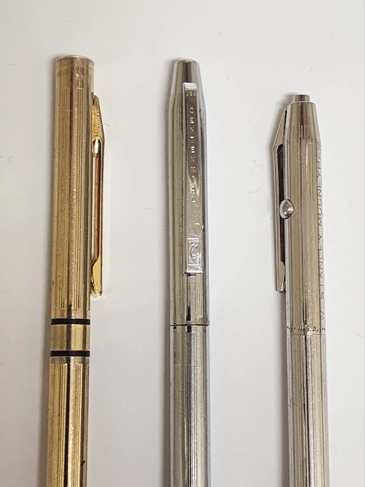 Vintage Parker Ballpoint Pen Lot of 3 – Stainless & Gold Tone Arrow Clip Pens  - Image 2 of 4
