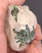 Green Tourmaline, Verdelite, on Quartz, 107g