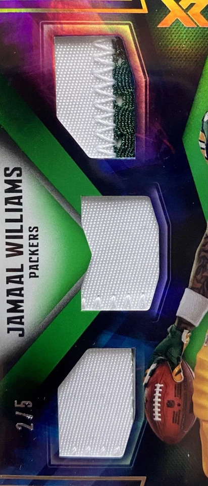 Jamaal Williams 2/5 ROOKIE WORN Relics 2017 Panini XR GREEN VARIATION Free Ship - Image 3 of 4