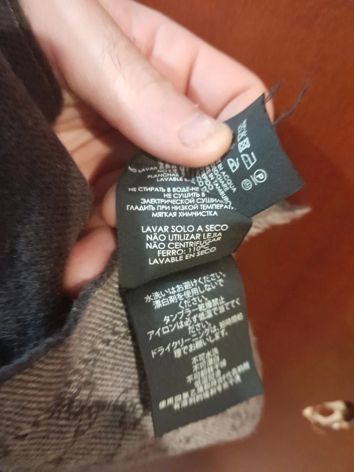 Sciarpa gucci Nikky Donna Uomo Logo GG BROWN AND GREY Web Lana Scarf Wool - Imagen 4 de 4