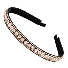 Rhinestone Headband Women Non Slip Fashion Champagne Headband Bling Coffee