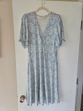 NWT! Boden V-Neck Jersey Knit Dress Size US 12 Larkspur Oriental Diamond Prairie