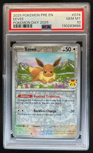 2025 Pokemon Prismatic Evolutions Eevee #074/131 PSA 10