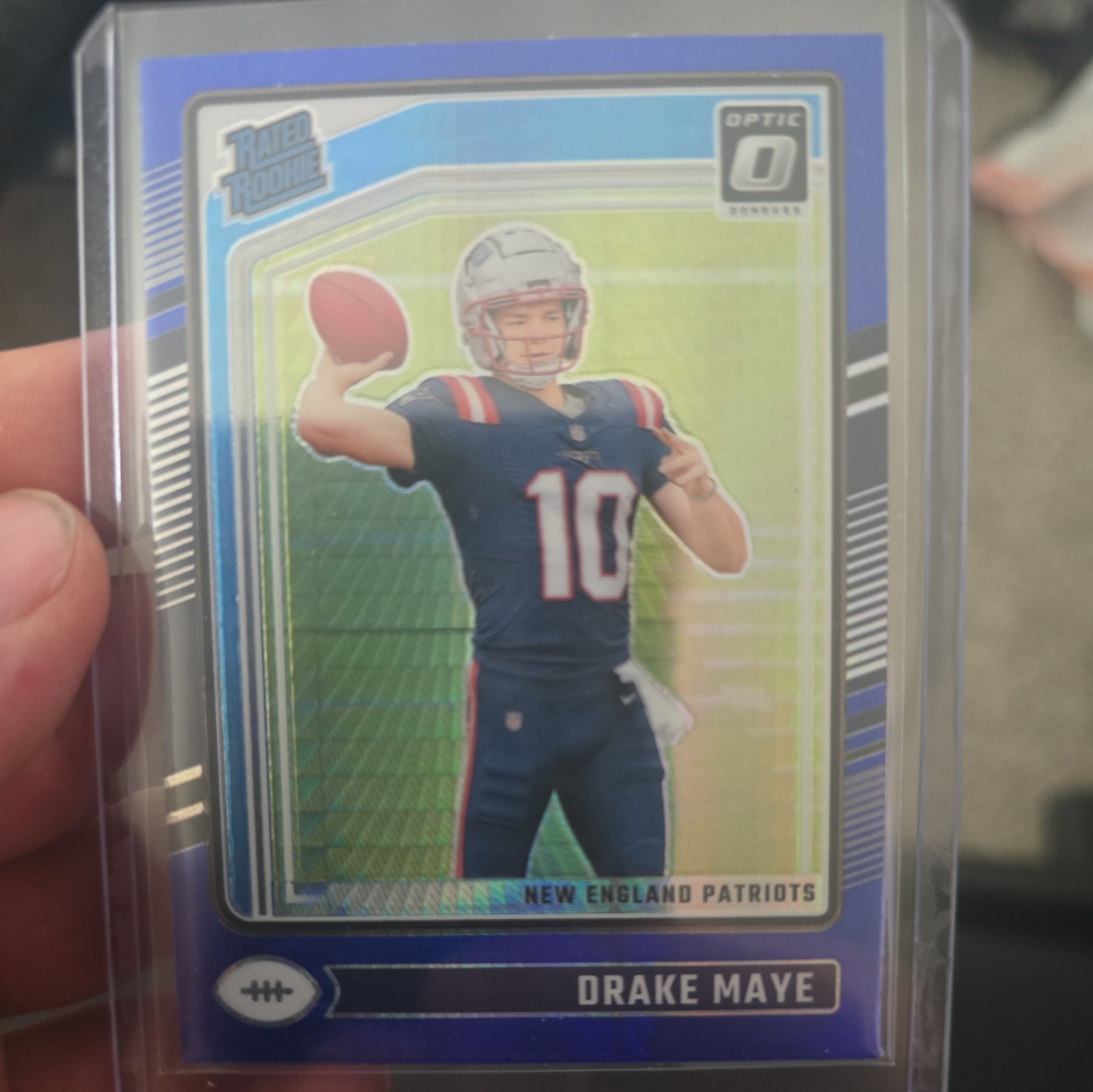 Drake Maye Panini Donruss Optic #229 Blue Hyper