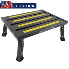 Adjustable Height Aluminum RV Step Stable Foldable Platform Stool Non-Slip New