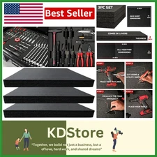 Professional 3-Pack Toolbox Foam Inserts for Custom Tool Organization