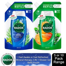 Radox Mineral Therapy Shower Gel Refill Pouch 500ml,Select Your Pack & Fragrance