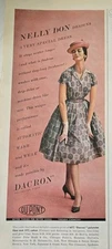 1951 Womens Nelly Don Dacron Cotton Print Dress Vintage Fashion ad