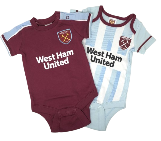 WEST HAM UNITED FC BABIES BODY PRAM SUIT SHORT SLEEVE BABY GROW - Main Image