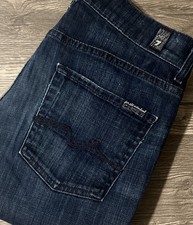 7 For All Mankind Women  s Vintage Mid Rise Bootcut Dark Wash Jeans SZ 27 28x33 