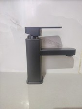 Modern Matt Black Bathroom Basin Mixer Tap Single Lever Mono Faucet & Hoses NEW