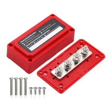 300A Bus Bar Box 12V 24V 48V DC Terminal Studs 4XM8(5/16") Heavy Duty Bus... 