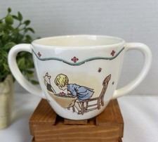 Disney Winnie the Pooh Cup 3" Two Handles Ceramic Porcelain Vintage Rare