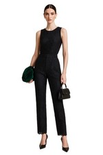 Valentino Black Lace Cigarette Pants Cotton Silk Dress Pants 40 - US 4 ($1600)