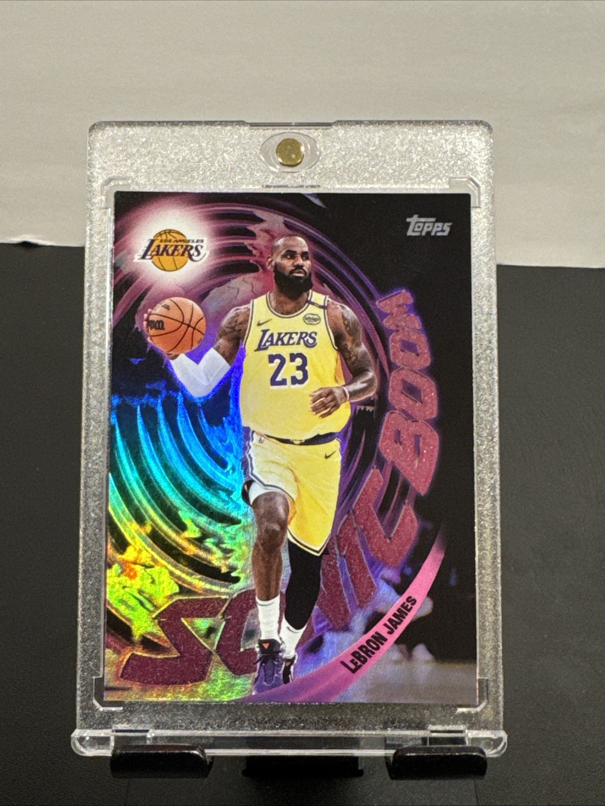 2025-26 Topps NBA Flagship #SB-1 LeBron James Sonic Boom Los Angeles Lakers SSP