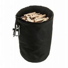 Fabric Drawstring Peg Cylinder حقيبة أسود كبير 29cm x 21cm