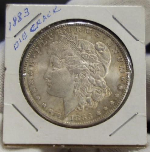 1883 US Morgan Silver Dollar $1  Unc (Die Crack)