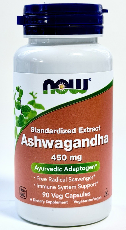 NOW Ashwagandha Extract 450mg 90 Veg Capsules Vegan Non-GMO 03/2027