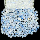 100 Pcs Natural Rainbow Moonstone 5x3mm Oval Blue Shines Cabochon Gemstones Lot