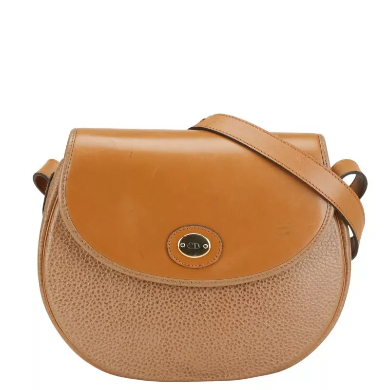 Sac bandoulière Christian Dior diagonale en cuir marron femme