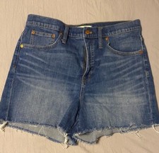 Madewell High Rise Denim Shorts 30 Medium Wash Blue Denim Cutoffs