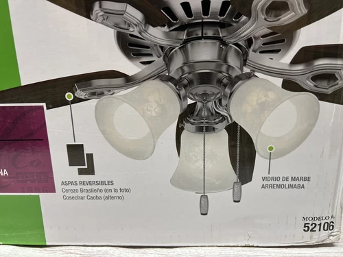 Hunter 42" Ceiling Fan With LED Light One Side Cherry Other Side is Mahogany - Picture 6 of 7