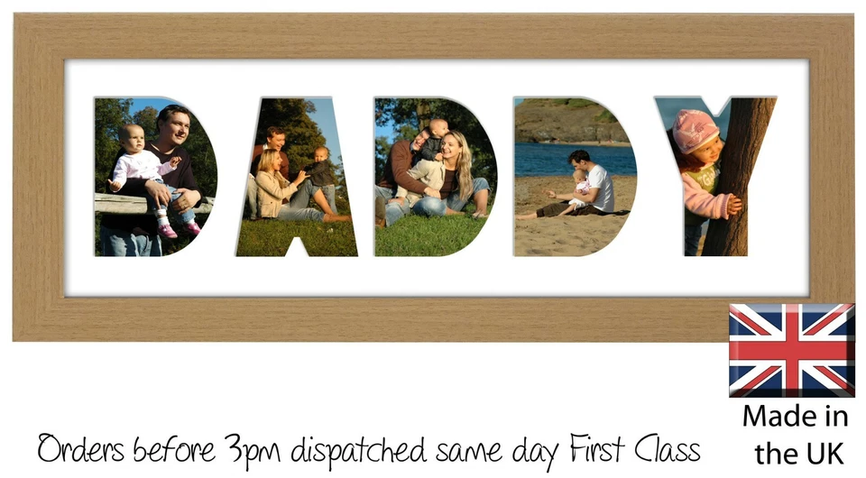 Daddy Photo Frame Letter Word Name Frame Single Mounted 1401A Photos in a Word