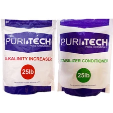 Puri Tech Chemicals 25lb Alkalinity Increaser & 25lb Stabilizer Conditioner Kit