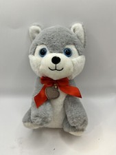 Walmart Husky Dog Plush Puppy Love Grey Pink Heart Bow Stuffed Valentine Wolf