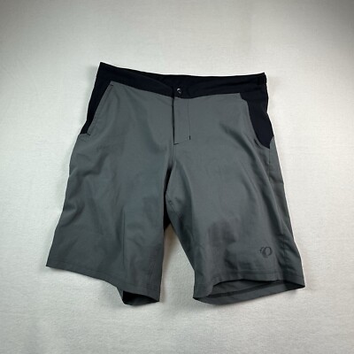 Pearl Izumi Shorts Mens Large Gray 12'' CANYON Cycling Shorts Padded Liner