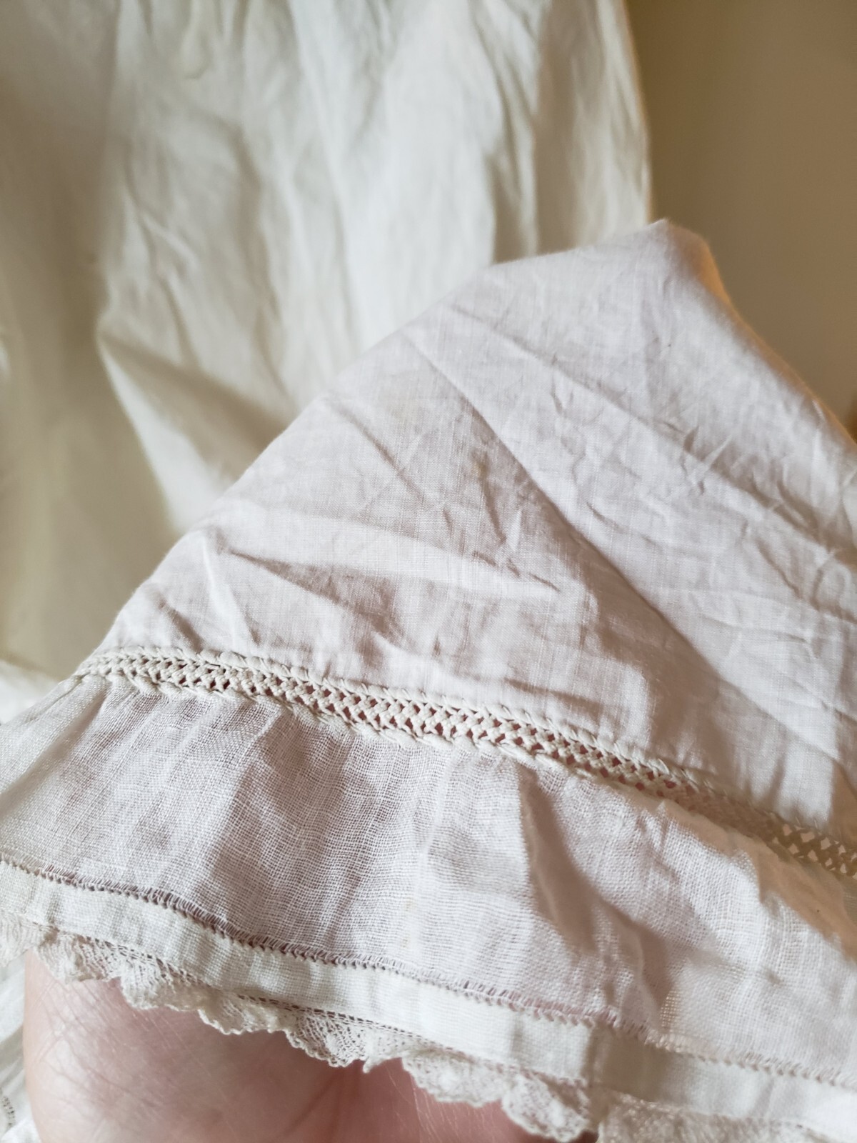 Antique Victorian Civil War Baby Dress Gown Doll Pina… Gem