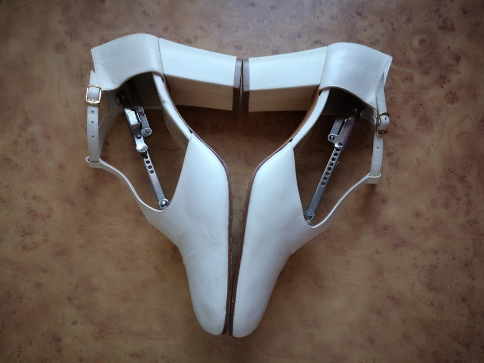 MICHEL PERRY Mujer Tacón Completo Cuero Correa Ajustable Blanco 39 Foto 3 de 4