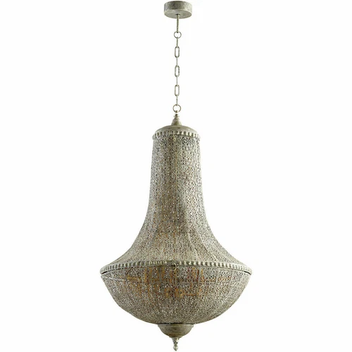 XL Coastal Boho 40"H  Moroccan Anthropologie Style  Silver Pendant Chandelier - Picture 2 of 3