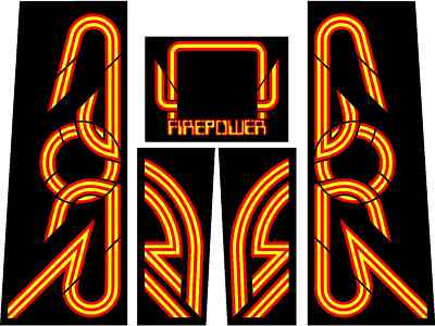 Williams Firepower Pinball Machine CABINET Decal Set