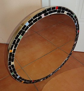 50er 60er Vintage Mosaik Spiegel Rund Mosaikfliesen 40cm Rockabilly Retro 50s Ebay