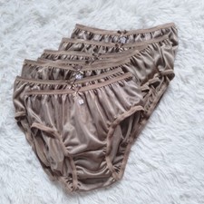 6pcs Brown Bikini Panties Underwear Woman Vintage Nylon Soft Silky Hip 34"-38" L