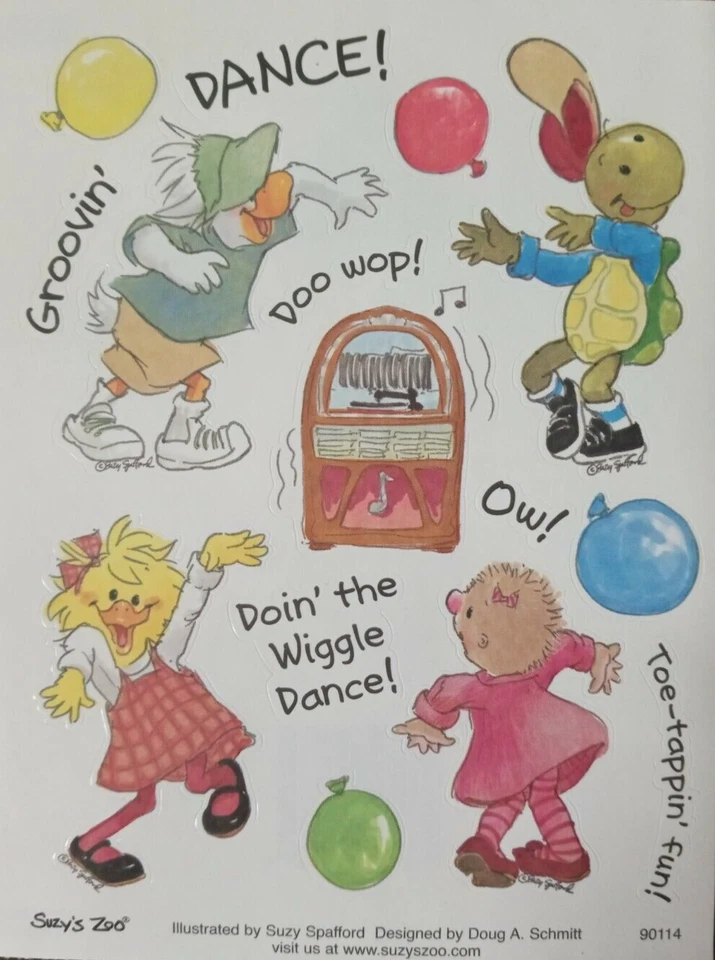 SUZY'S ZOO "DANCE!" STICKER SHEET #90114