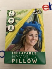 EQUIP Inflatable Hammock Pillow In Navy Blue/Gray Adjustable Length,+Carabiner