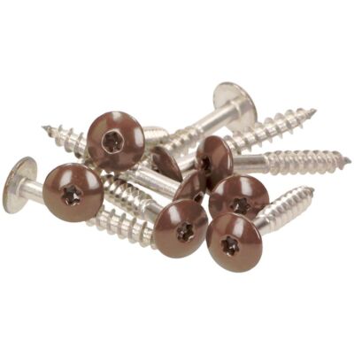 100x MEISTERLING FASSADENSCHRAUBEN INOX V4A 5,5 x 35 MM FLACHKOPF TORX HELLBRAUN