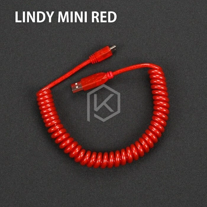 Coiled Mechanical Keyboard Cable with Mini USB for Poker 2 and Micro PCs