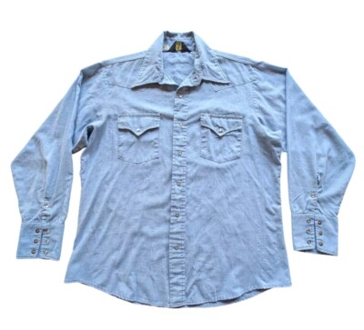 Chemise en jean western sanforisée Wrangler vintage rare des années 1960 - France