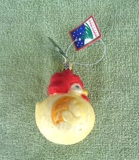 Christborn Blown Glass Ornament- Rooster Chicken- North Pole Express- NWT