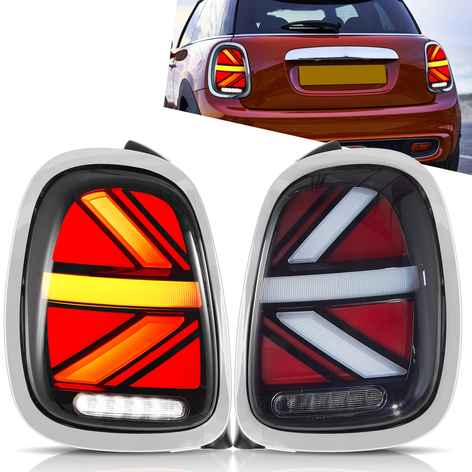 Feux arrière VLAND LED chrome fumé personnalisation esthétique pour Mini Cooper F56