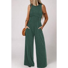 Round Neck Sleeveless Jumpsuit