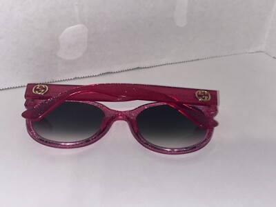 Gucci GG0035S Sparkly Hot Pink Sunglasses Round-Frame  display picture 2